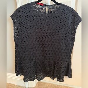 Carolina Herrera Black Lace Blouse